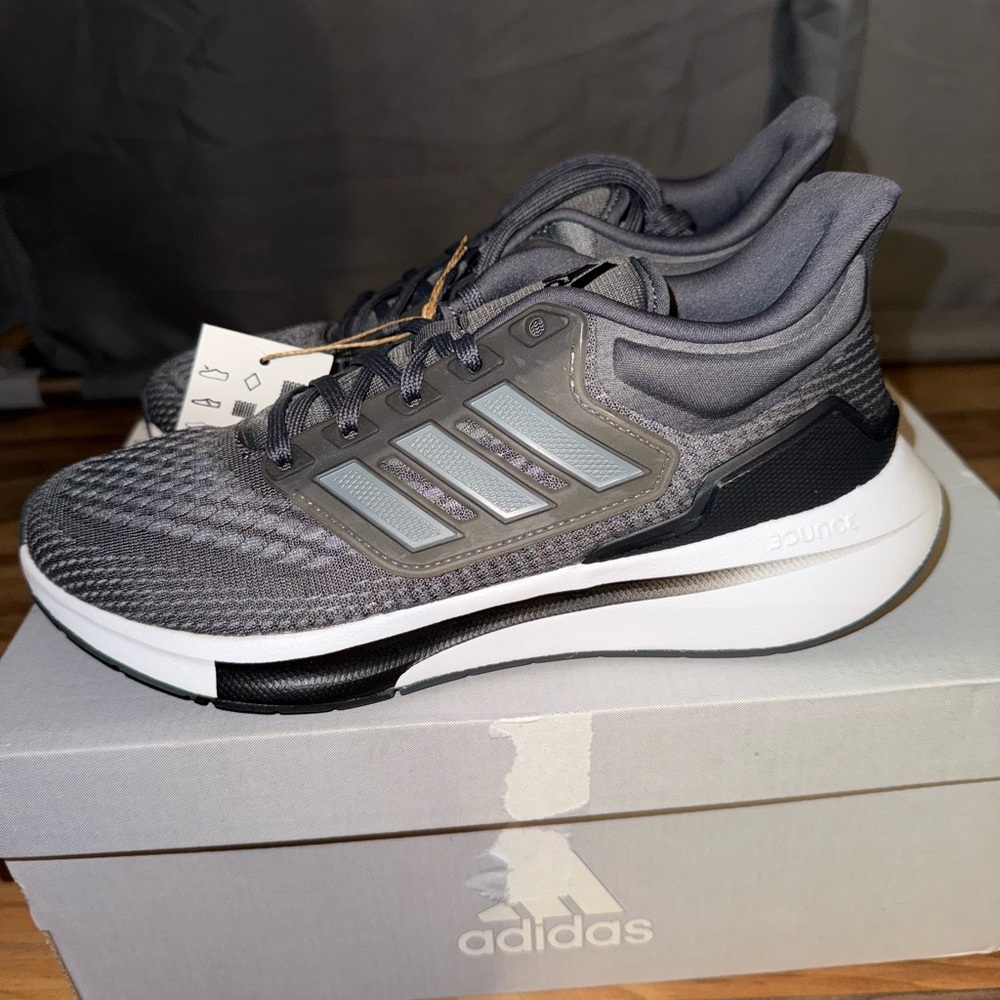Adidas Gray and Black Athletic Sneakers